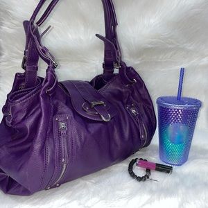 Nine West Purple Handbag with Pink Lining